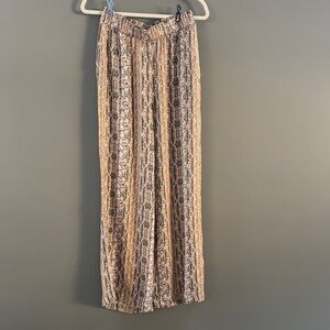Elegant Snake Print Wide Leg Pants